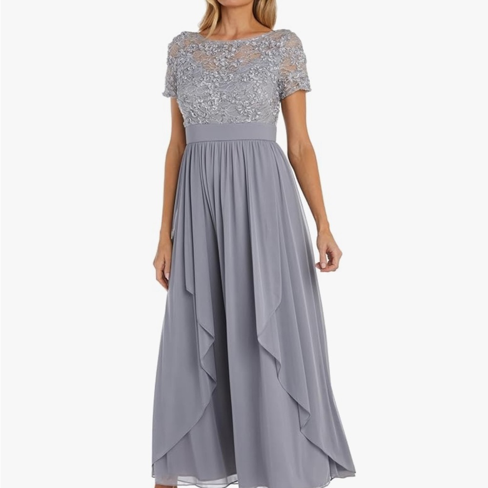 ✨ R&M Richards Lace & Chiffon Maxi Dress – Size 14 (NWT) ✨